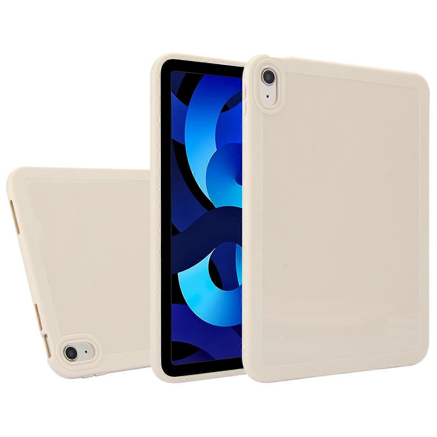 For iPad 10.9 (2022) Case Solid Color Soft TPU Tablet Protective Cover-Beige
