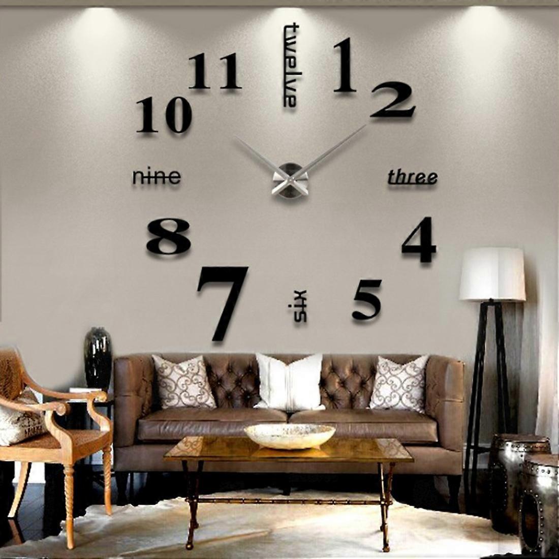 Creative 3D Mirror DIY Wall Sticker Clock, Size: 120*120cm