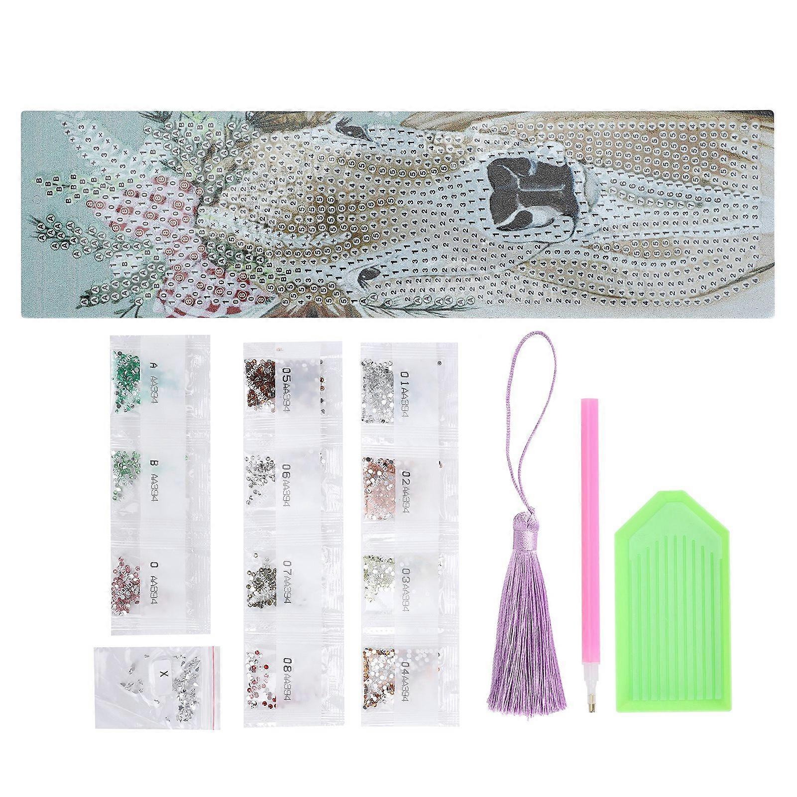 Diamonds Painting Bookmarks with Tassel Pendant for DIY Art Craft - Deer Pattern Design, Durable Material, Creative Gift