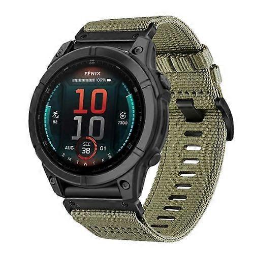 For Garmin Fenix E 47mm Nylon Canvas Quick Release 22mm Watch Band
