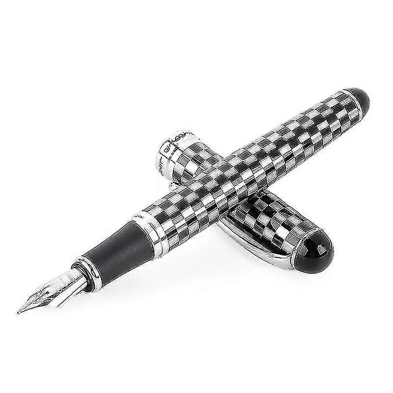 Medium Point Stainless Steel Fountain Pen with 18kg Nib and Name Brand Ink