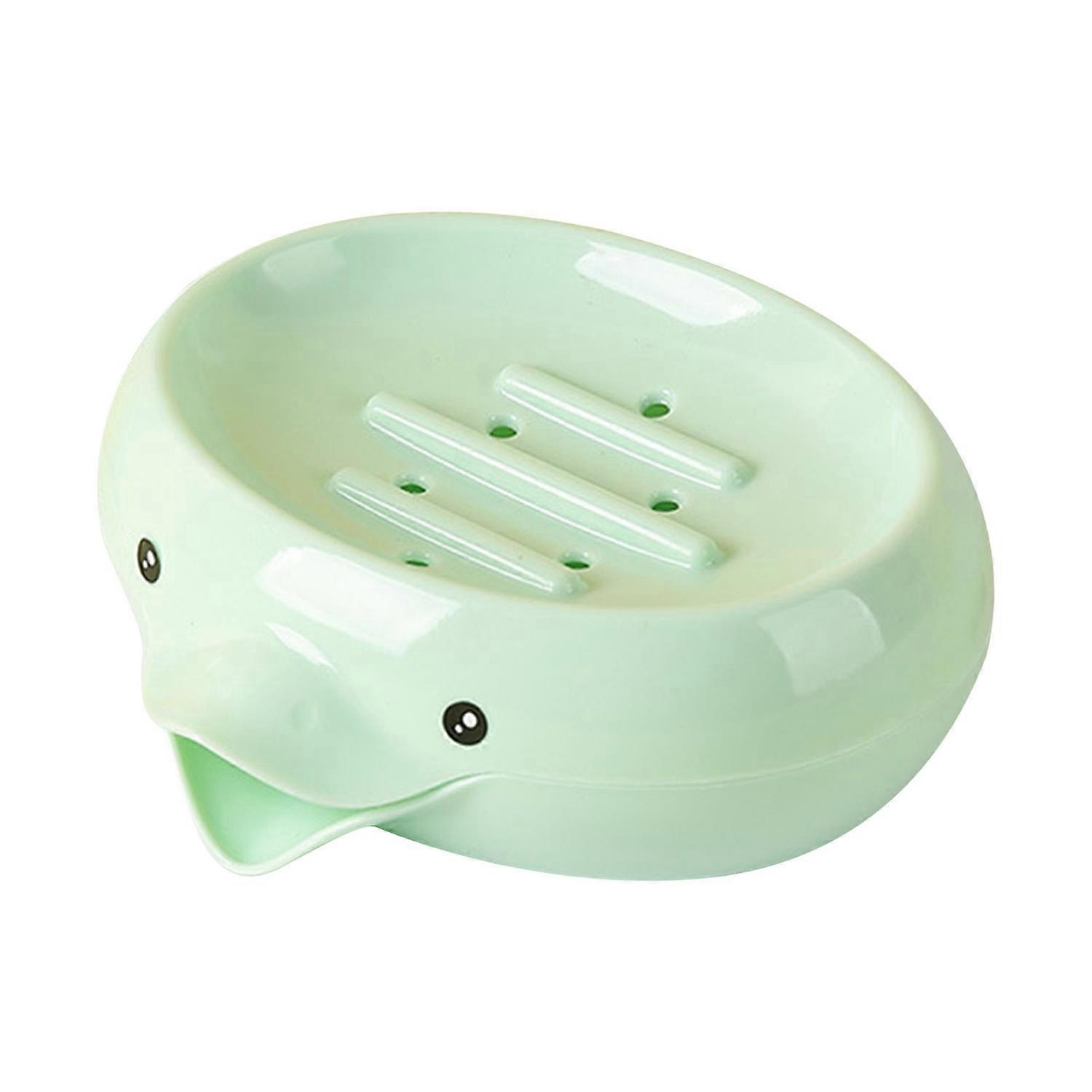 Cute Little Duck Draining Soap Box Innovative Soap Holder Storage Dish for Shower Bathroom Light Gre