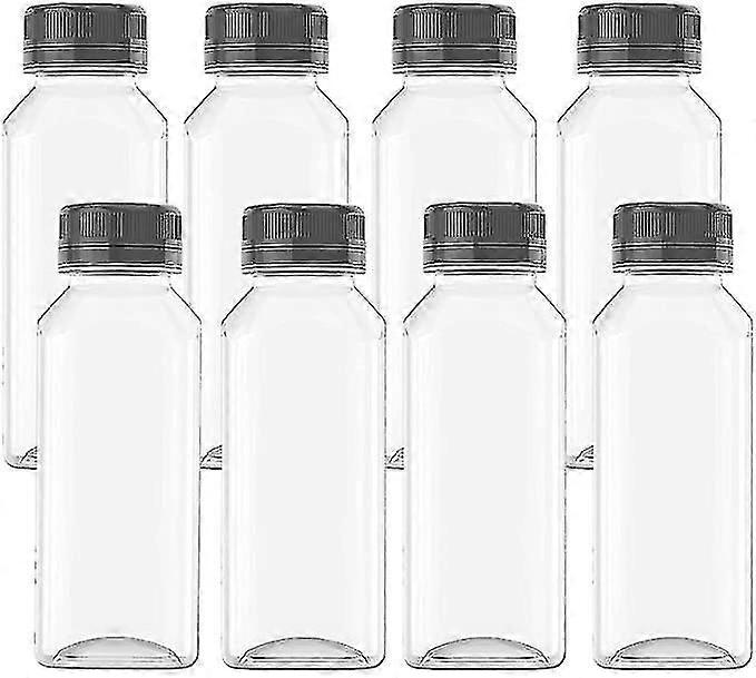 8st Juiceflaskor 13.5 Uns plastflaskor med lock, återanvändbara bulkvattenflaskor, dryckesflaskor, tomma flaskor för förvaring