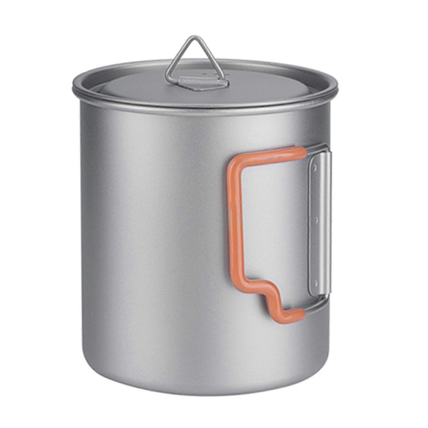 Stackable Mugs Camping Cups Titanium Travel Cups Foldable Handle Portable Outdoor Camping and Travel