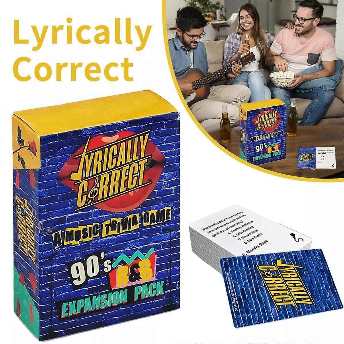 Lyrically Correct A Music Trivia Card Game for Friends, Funny Party Game for Adults Family Gatherings, Game Nights