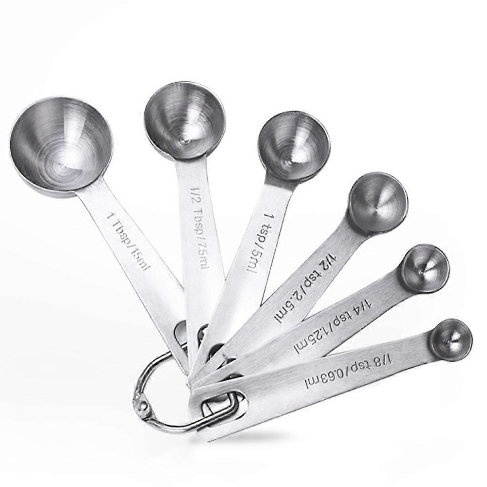 Measuring Spoons, Small Tablespoon with Metric and US Measurements , Set of 6 for Gift Measuring Dry