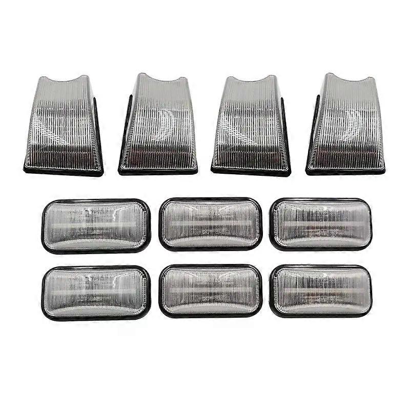 Compatible 10 PCS lights For Hummer H2 2003-2009 Clear & Smoked Lens LED Cab Roof Lamp Amber Front Red Rear Top Clearance Marker Lights