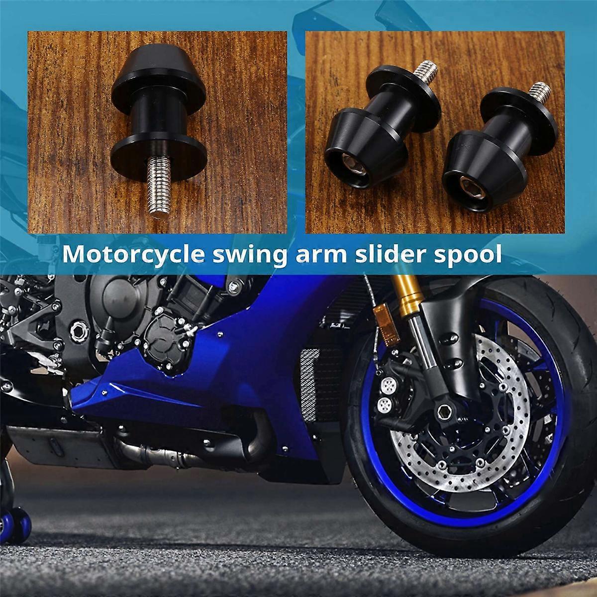 2Pcs Motorcycle Cnc Sliders Spools Stand Screw For (Black)