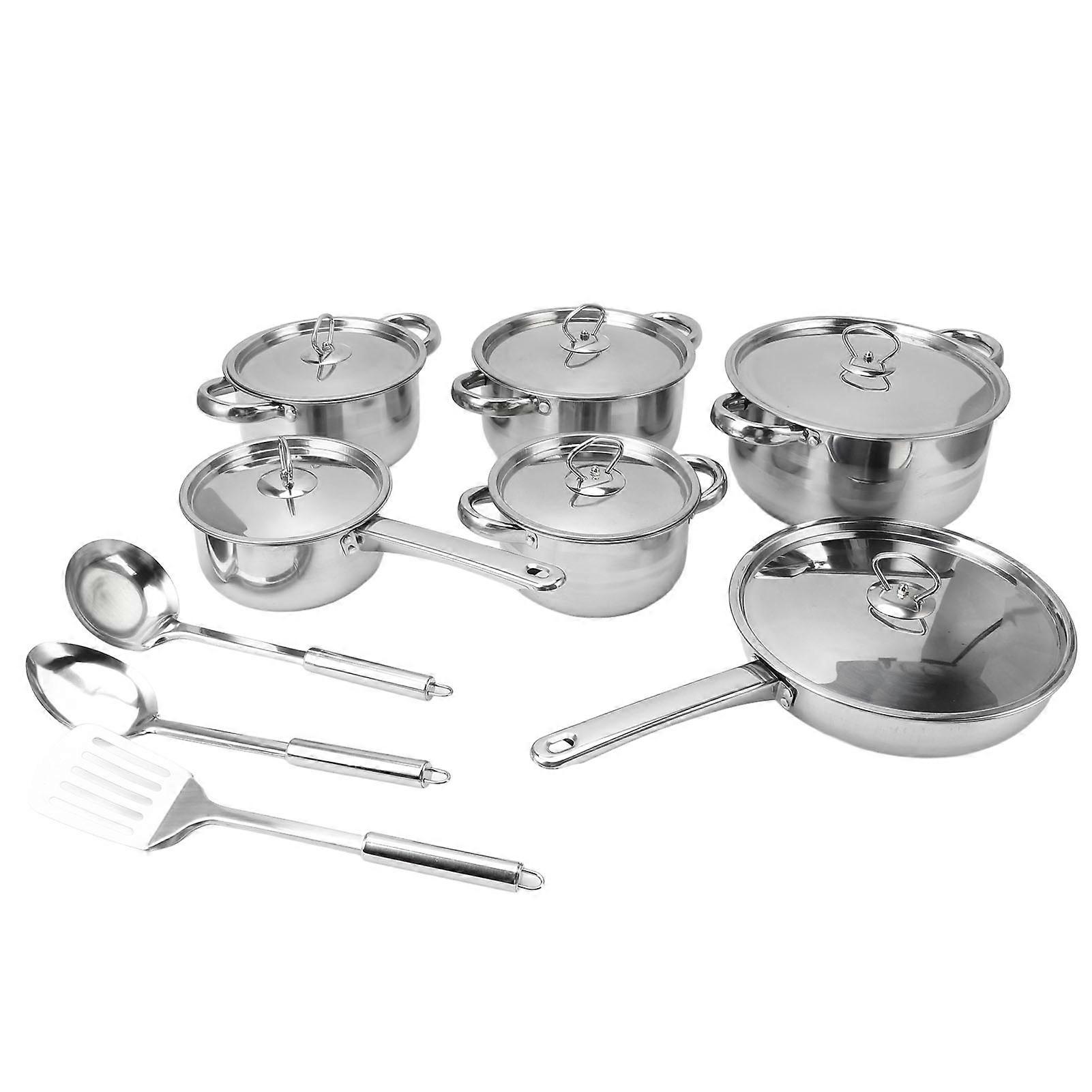Stainless Steel Cookware Set, Pots, Pans, with Lids for Soup Pots and Saute Pans, for Home Kitchen
