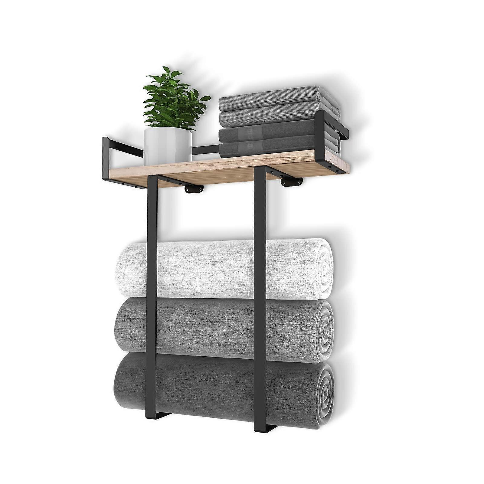 Metal Wooden Towel Racks for Bathroom Large Size, Multi-Functional, Stylish Design, Durable Materials, Space-Saving Solutions
