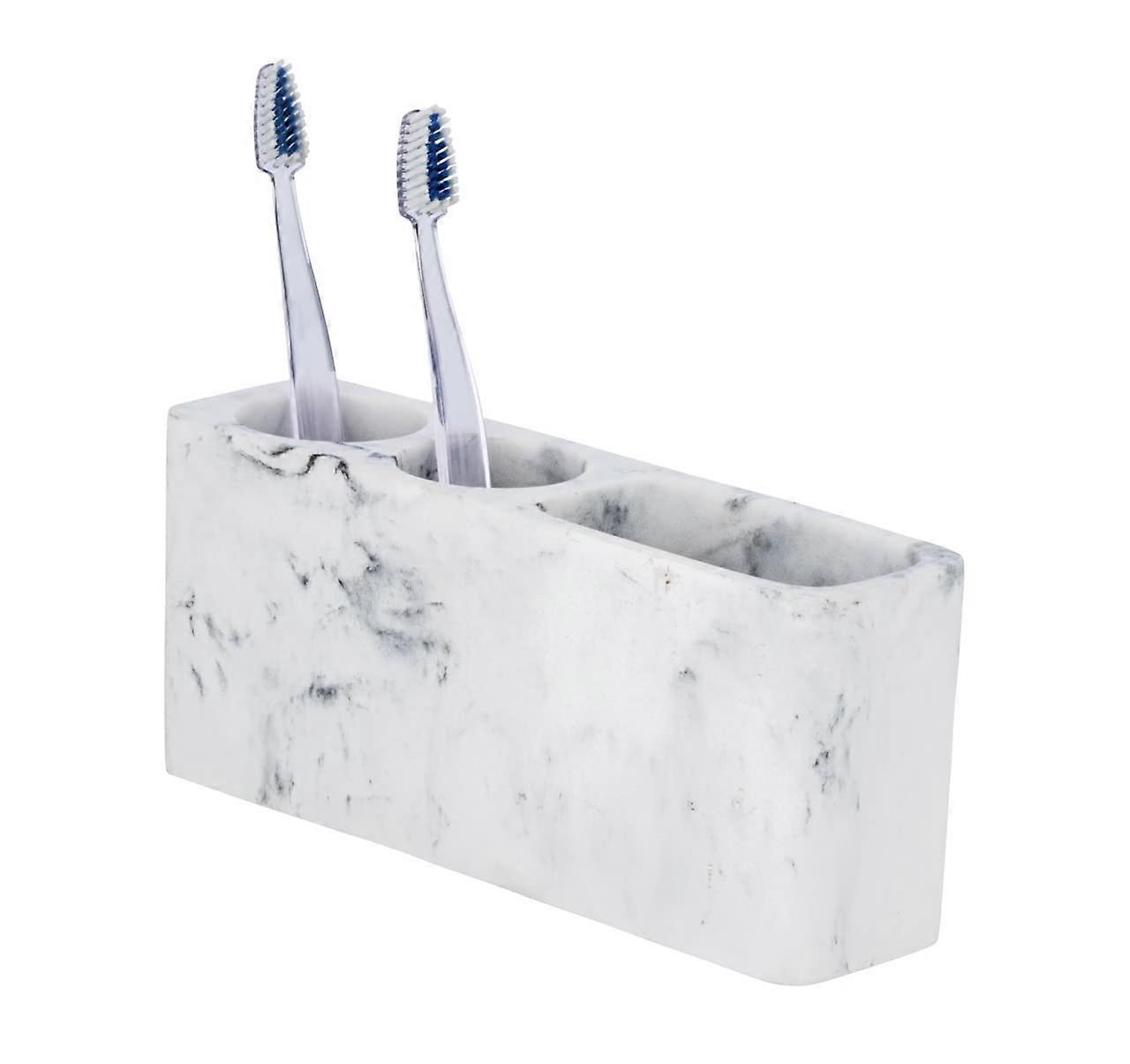 Makeup Brush and Toothbrush Storage Rack, Marble Cosmetic Organizer Box, Stylish Bathroom Storage Solution