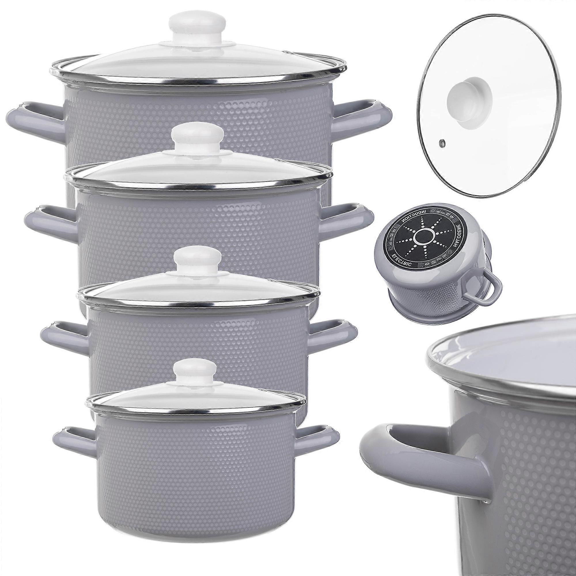 KADAX Enamel Cookware Set 8 pcs. Induction/Gas Steel+Lids