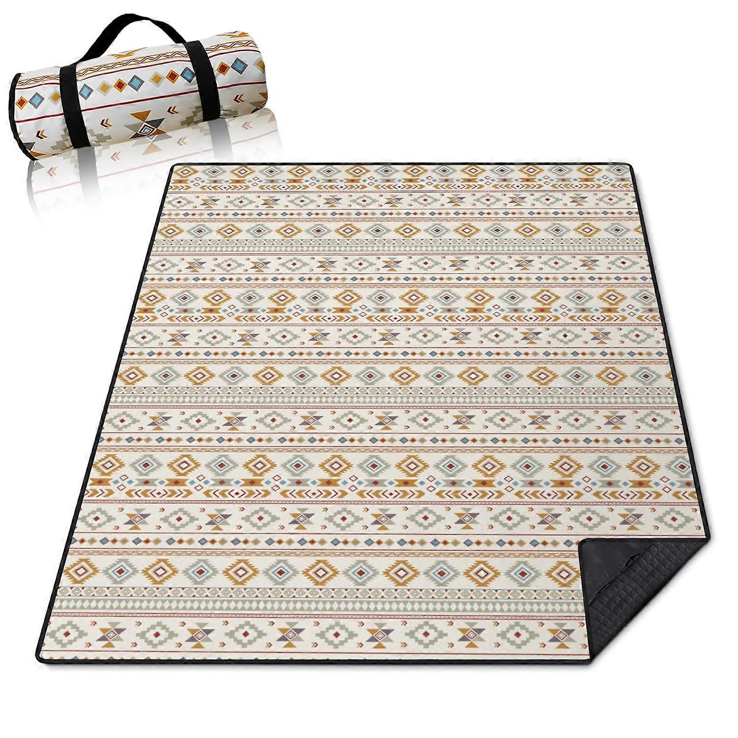 Foldable Padded Picnic Blanket for Grass Lawn 60''x80''