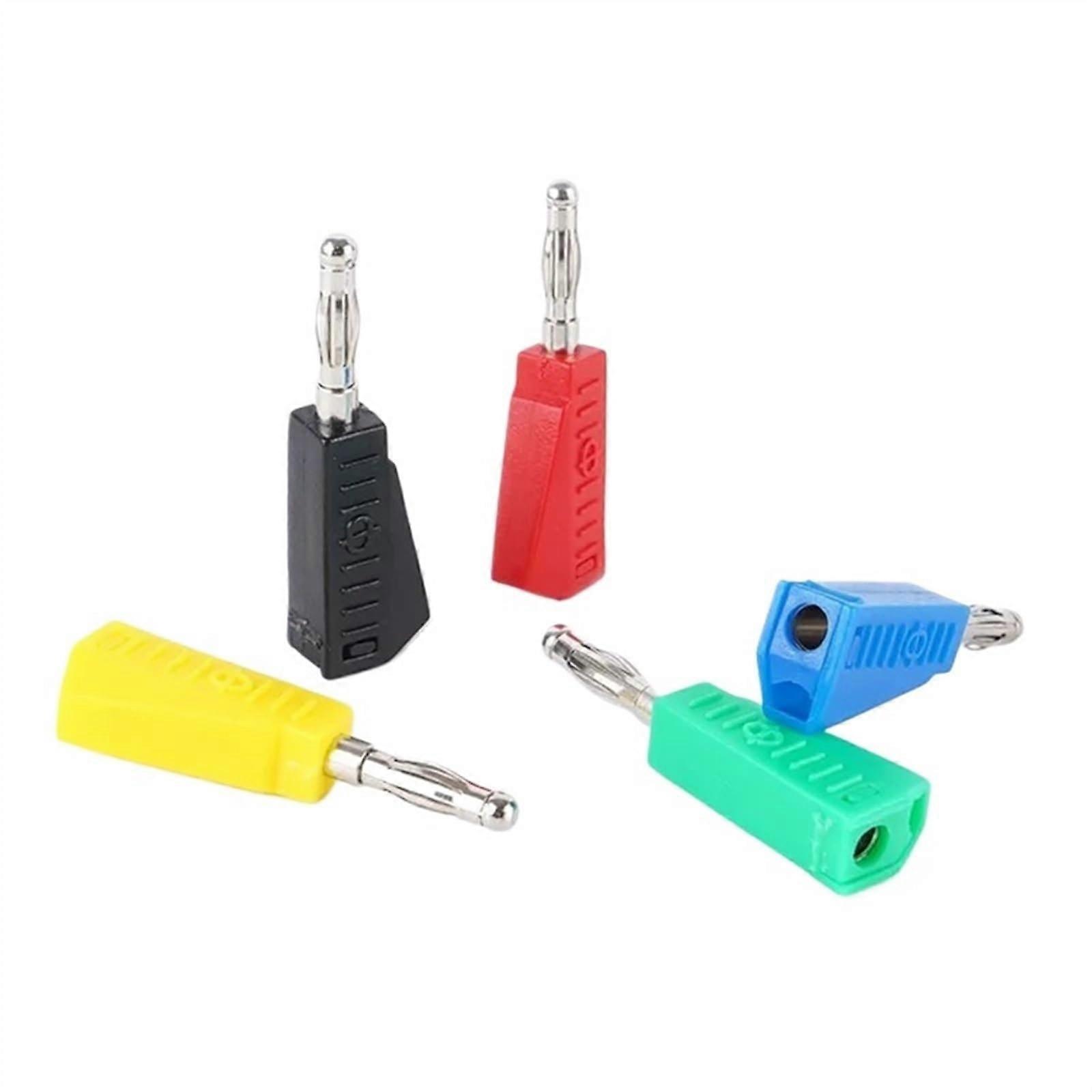 40PCS 4mm Stackable Banana Electrical Connector Joint Gun Type Can Continue to Welding(20 Red 20 Yellow)