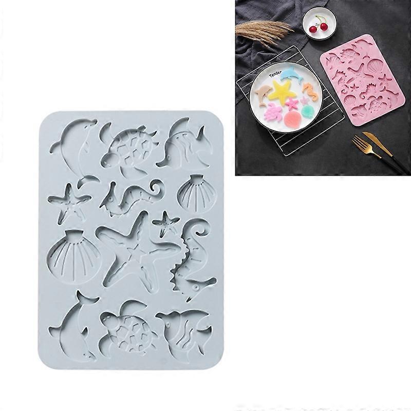 (New arrival) 4 PCS Marine Life Three-dimensional Silicone Ice Cream Mold High Temperature Resistant Multifunctional Baking Cake Chocolate Mold