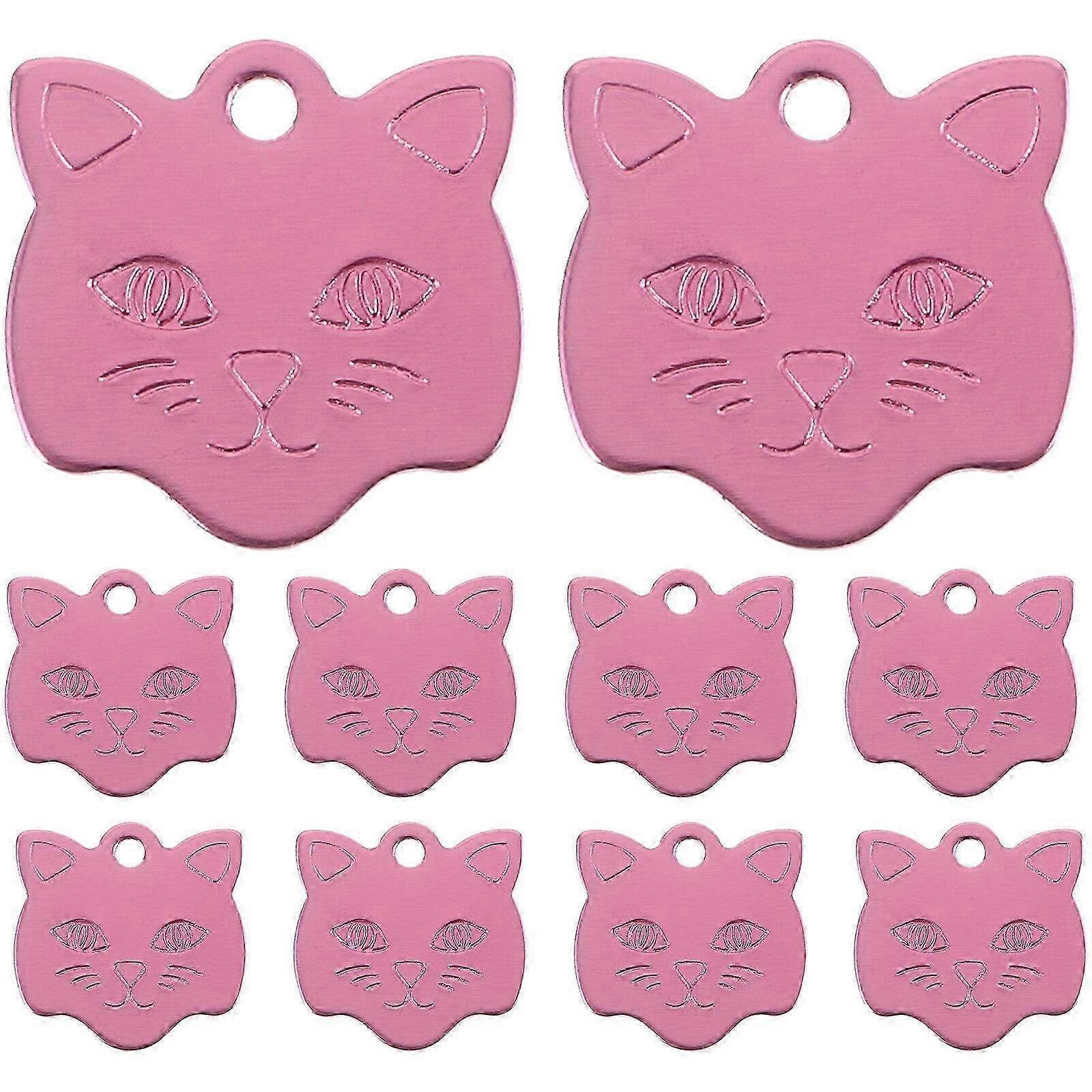 10 pz Testa di Gatto A Forma di Tag Cane ID Tag Adorabile Pet Name Tags Collare Charms