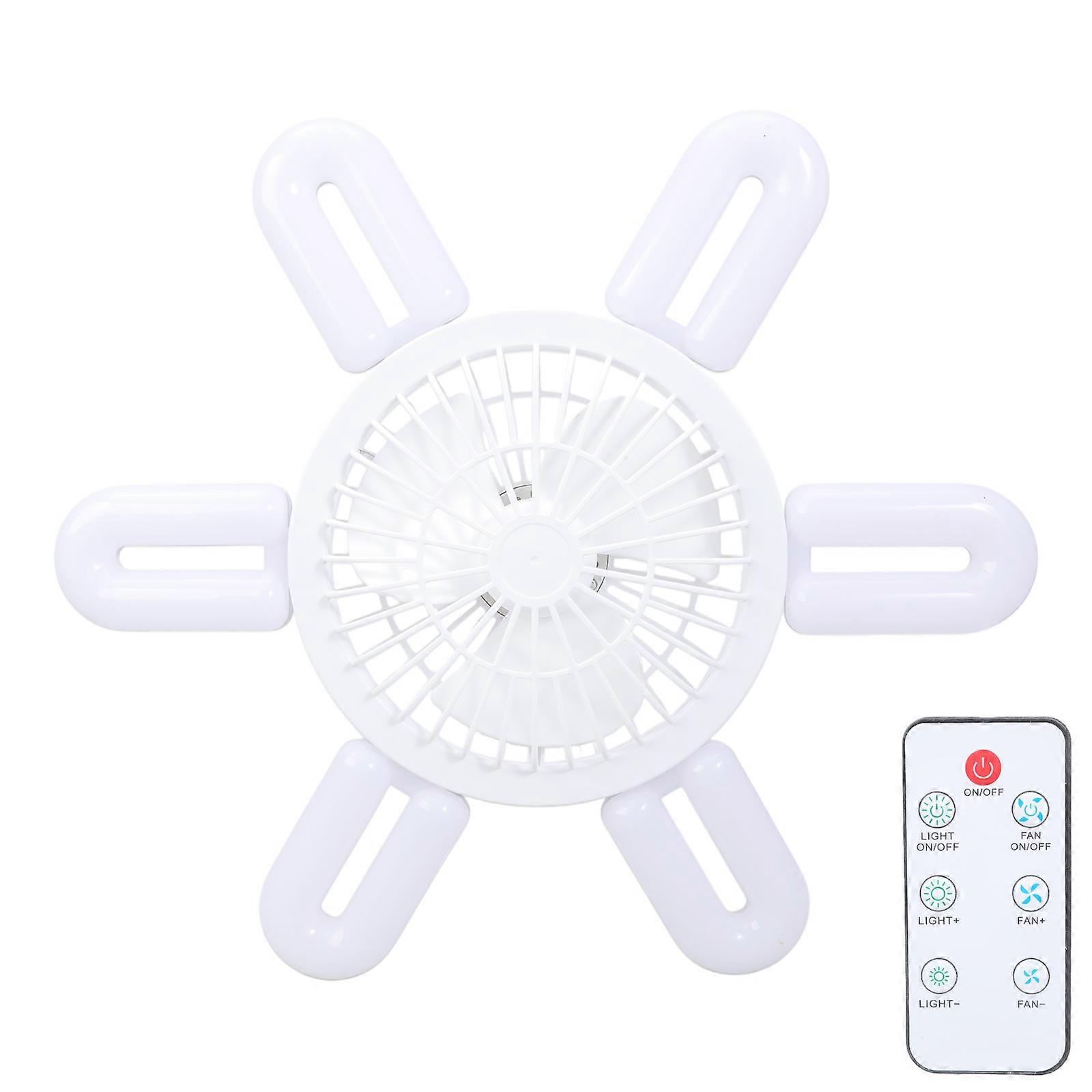 Ceiling Light Ceiling Fan LED Bulb Ceiling Fan LED Ceiling Garage Light Workshop Lighting Plastic Texture Fan Light Set  White