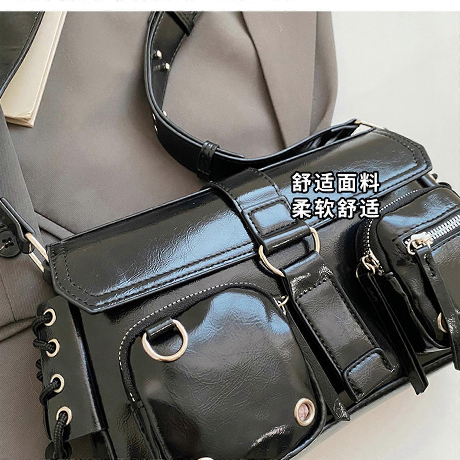 Women's PU Leather Shoulder Bag - Classic Purse With Adjustable Strap & Metal Chain Detail