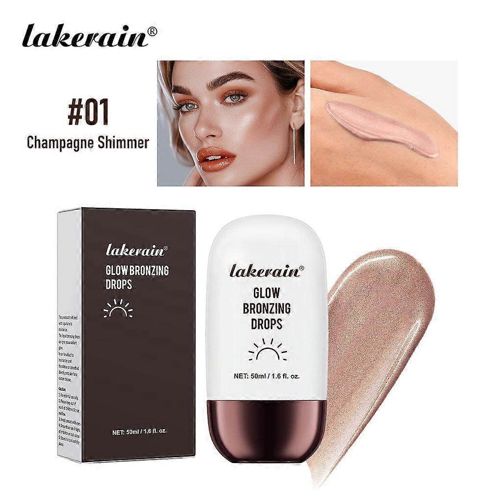 Bronze Glow Face Drops, Liquid Bronzing Drops for Face & Skin, Natural Sun Kissed Bronzing Drops, Natural Glow Foundation Enhancer