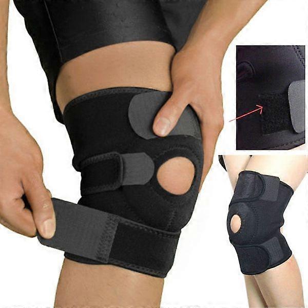 Adjustable Compression Knee Patellar Tendon Support Bracket for Men and Women (Black)