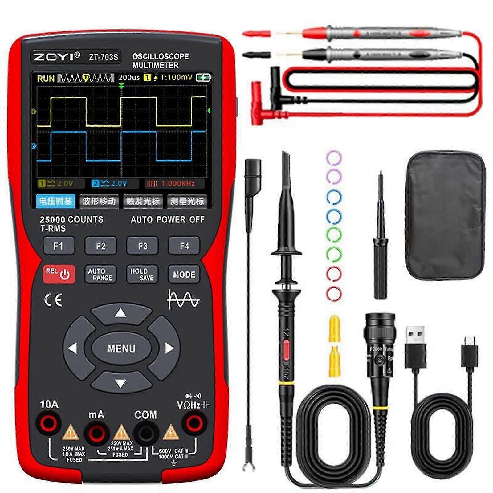 (A-zt703s) Zt-703s Handheld 3-in-1 Digital Oscilloscope Multimeter Essential Tool For Advanced Automobile Diagnostics Js