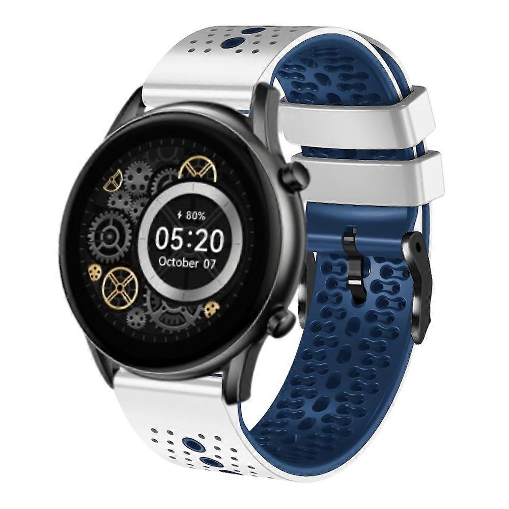 For Xiaomi Haylou RT2 LS10 22mm Perforated Two-Color Silicone Watch Band
