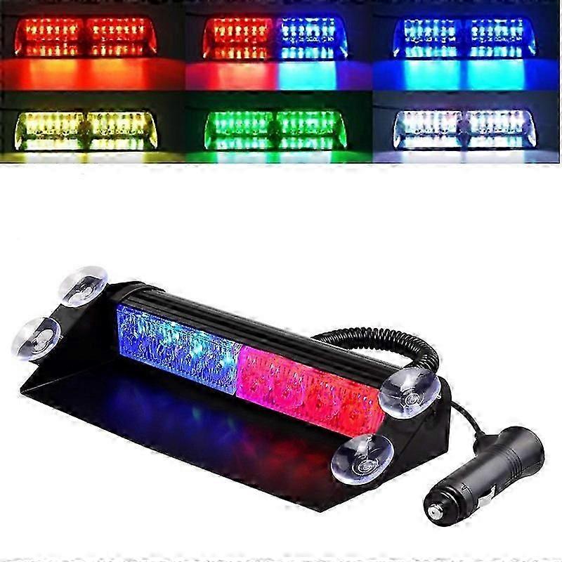 Car Led Strobe Light Police Lights Red/blue Yellow/white Signal Lamps Flash Dash Emergency Flashing Windshield Warning Light 12v