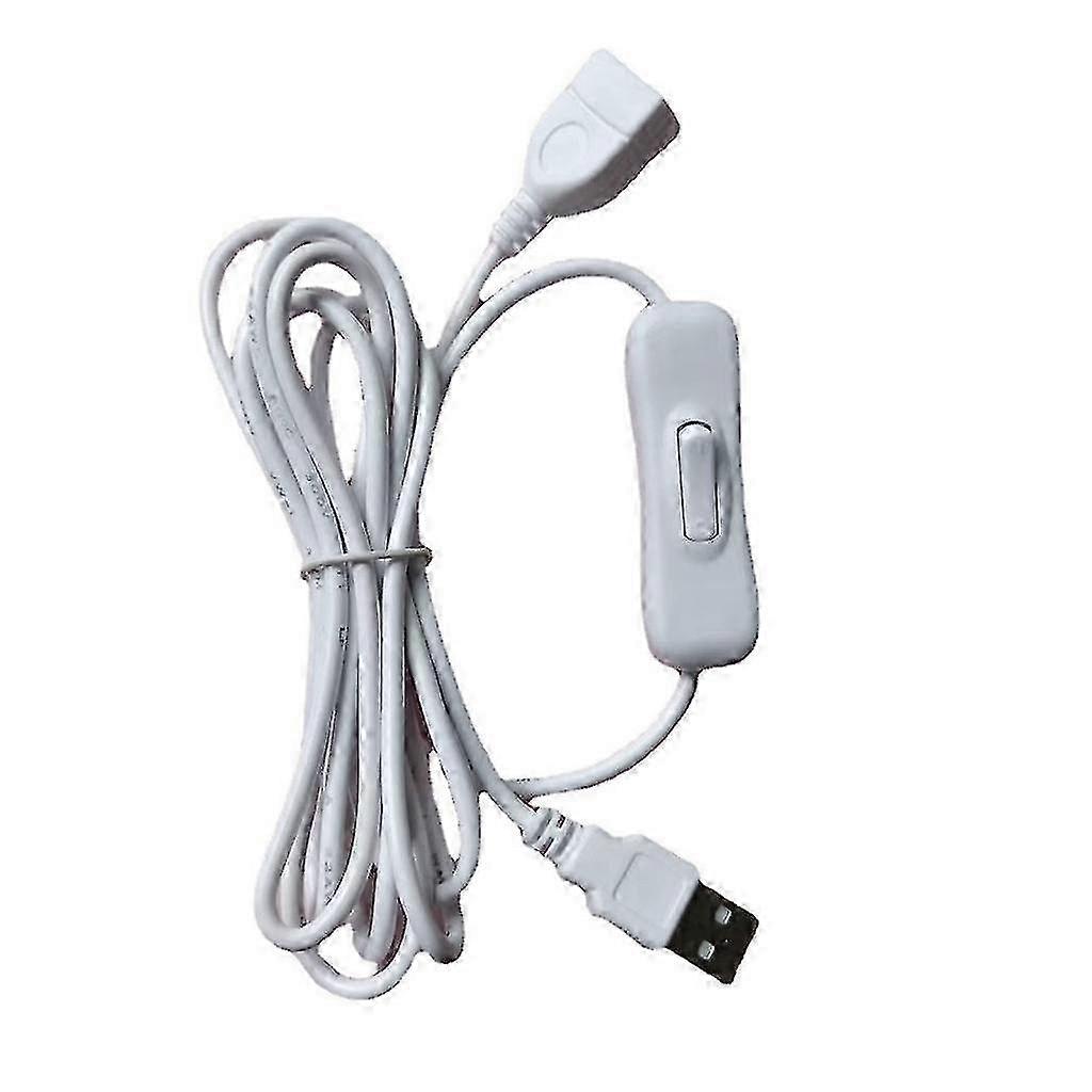 2m USB Cable with On/Off Switch for Fan Power Supply - White 304 Switch