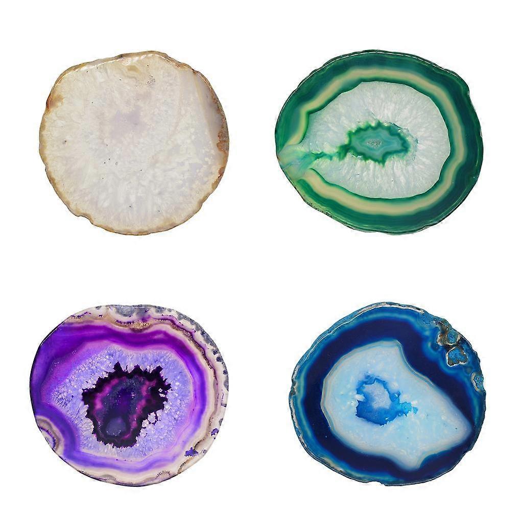 4x Crystal Slice Coaster Home Ornament 80-100mm