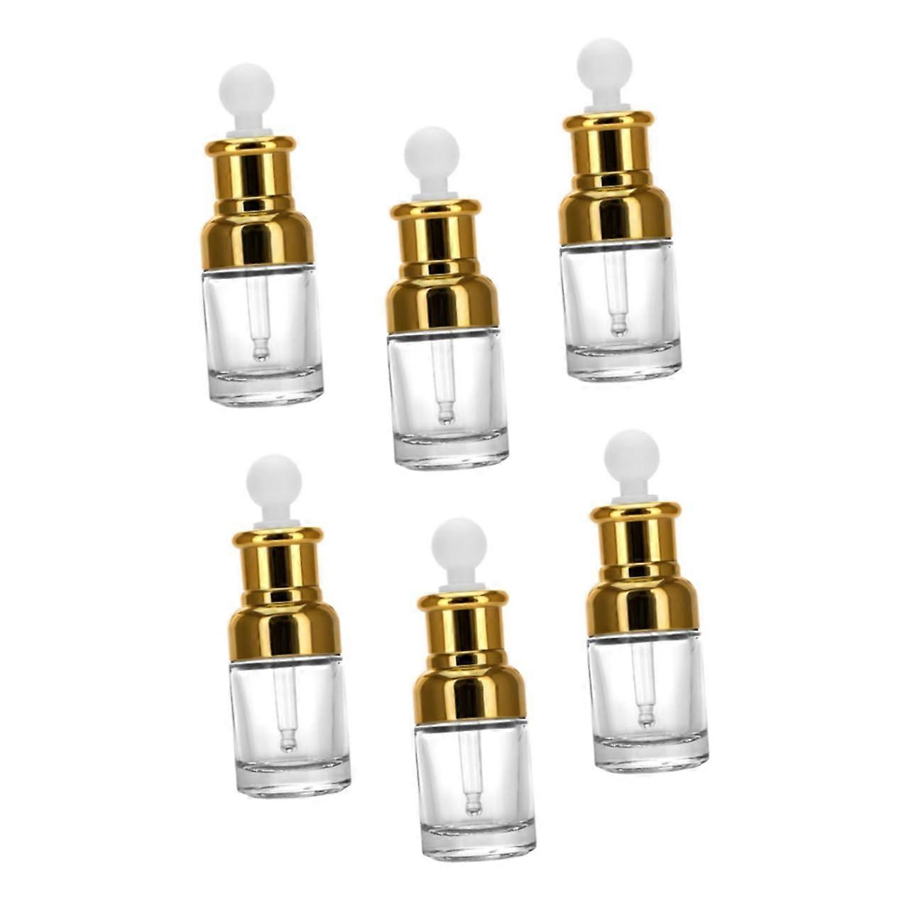 6Pcs Glass Dropper Bottle Set for Essential Oils - Reusable 10ml Leak-Proof Dispenser with Caps for Travel and Aromatherapy