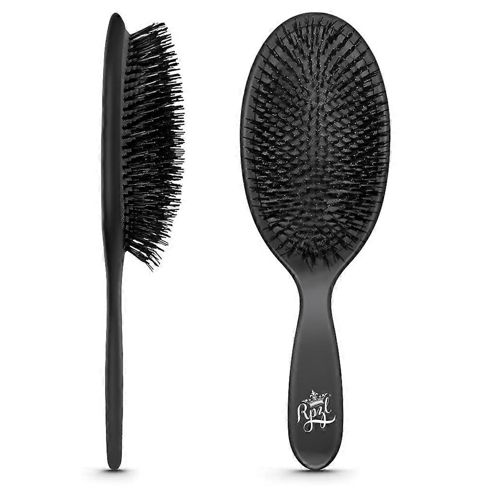 Boar Bristle Brush for Smoothing and Polishing - Cushioned Nylon & Bristle Styling Tool for All Hair Types, Wet or Dry