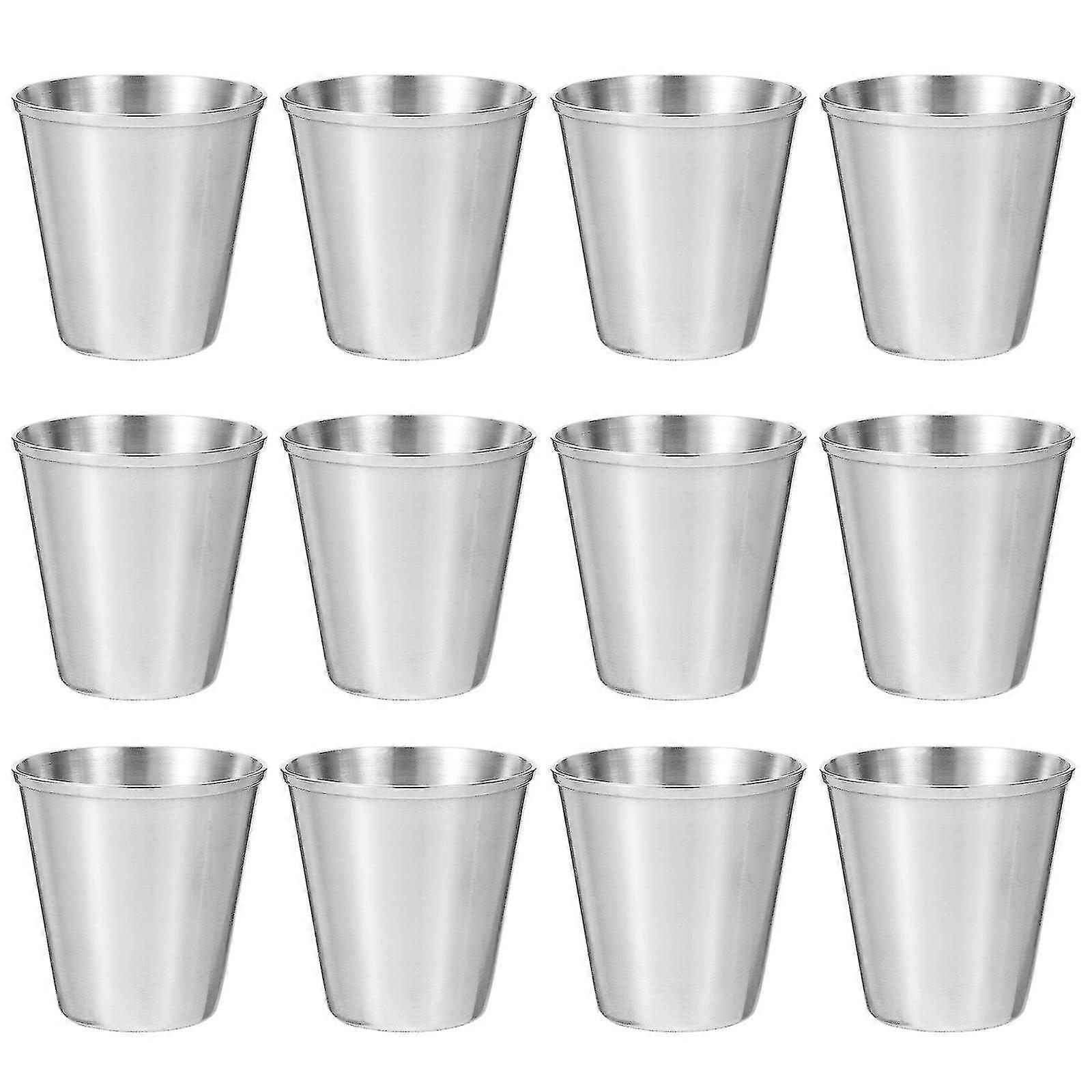 12st rostfritt stål skottkoppar 30ml bärbar vinsprit kopp silver