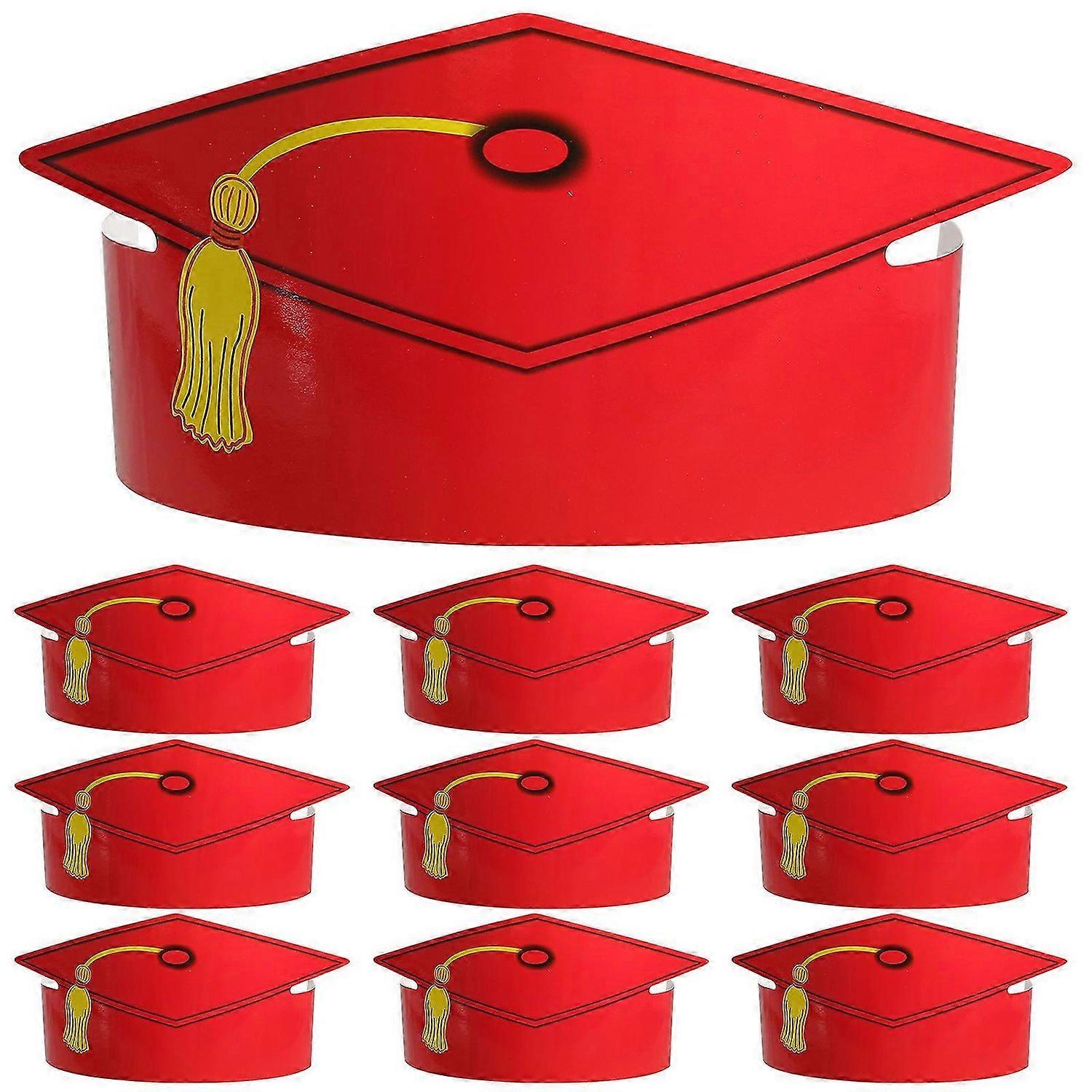 12pcs Paper Graduation Crowns Caps Graduation Paper Hats for Kid Children