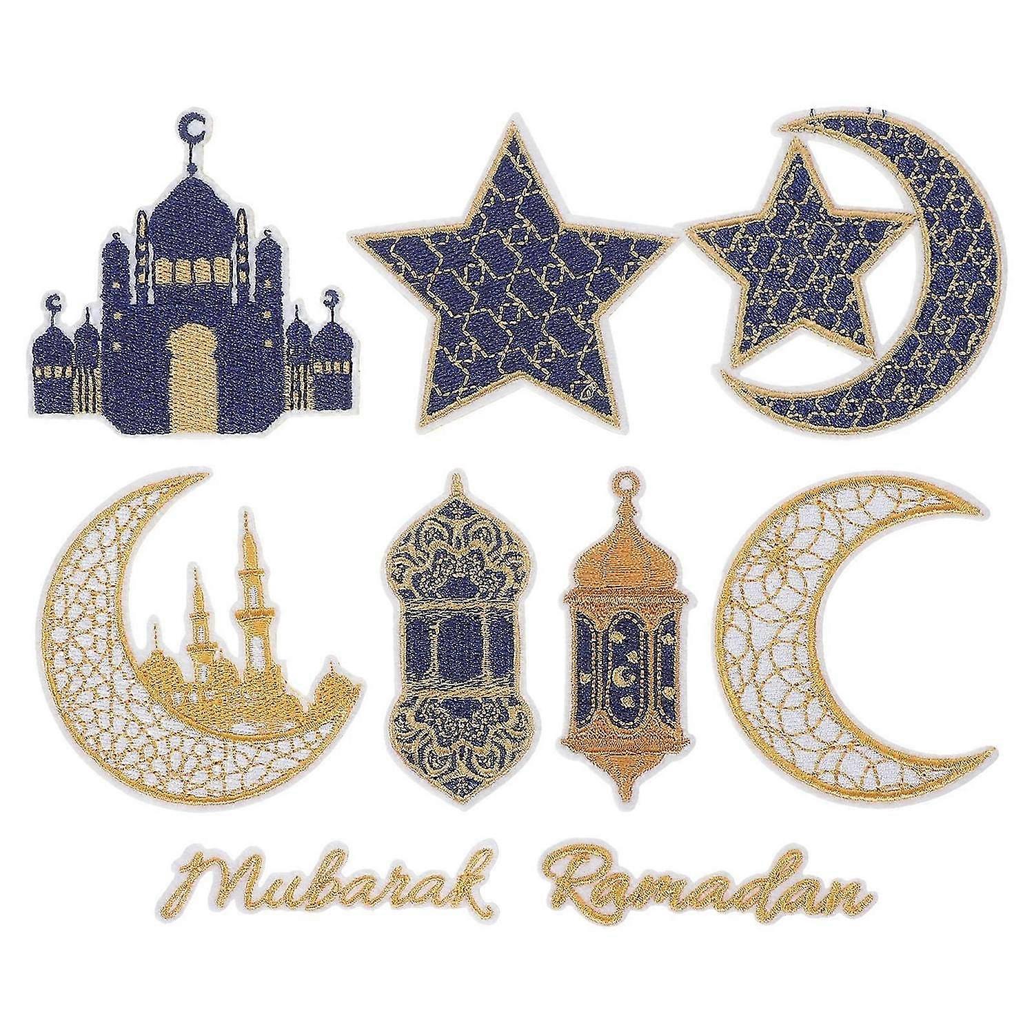 9Pcs Embroidered Applique Patches Decorative Patches Embroidery Patches Ramadan Patch Mixed Style