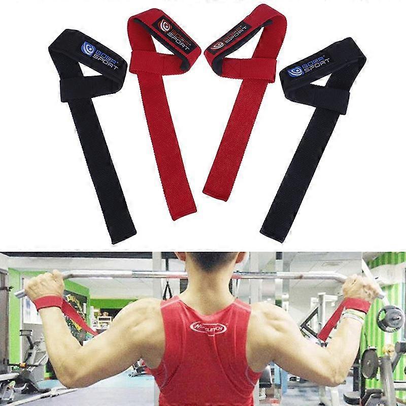 2X Padded Weight Lifting Straps Training Gym Gloves Hand Bar Wrist Wraps Support