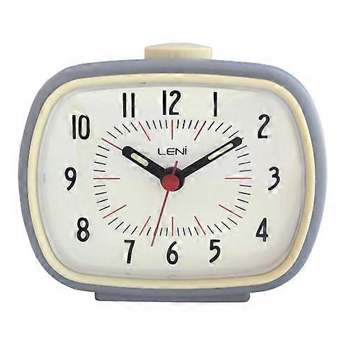 Leni Retro Bedside Desk Alarm Clock - Slate Grey
