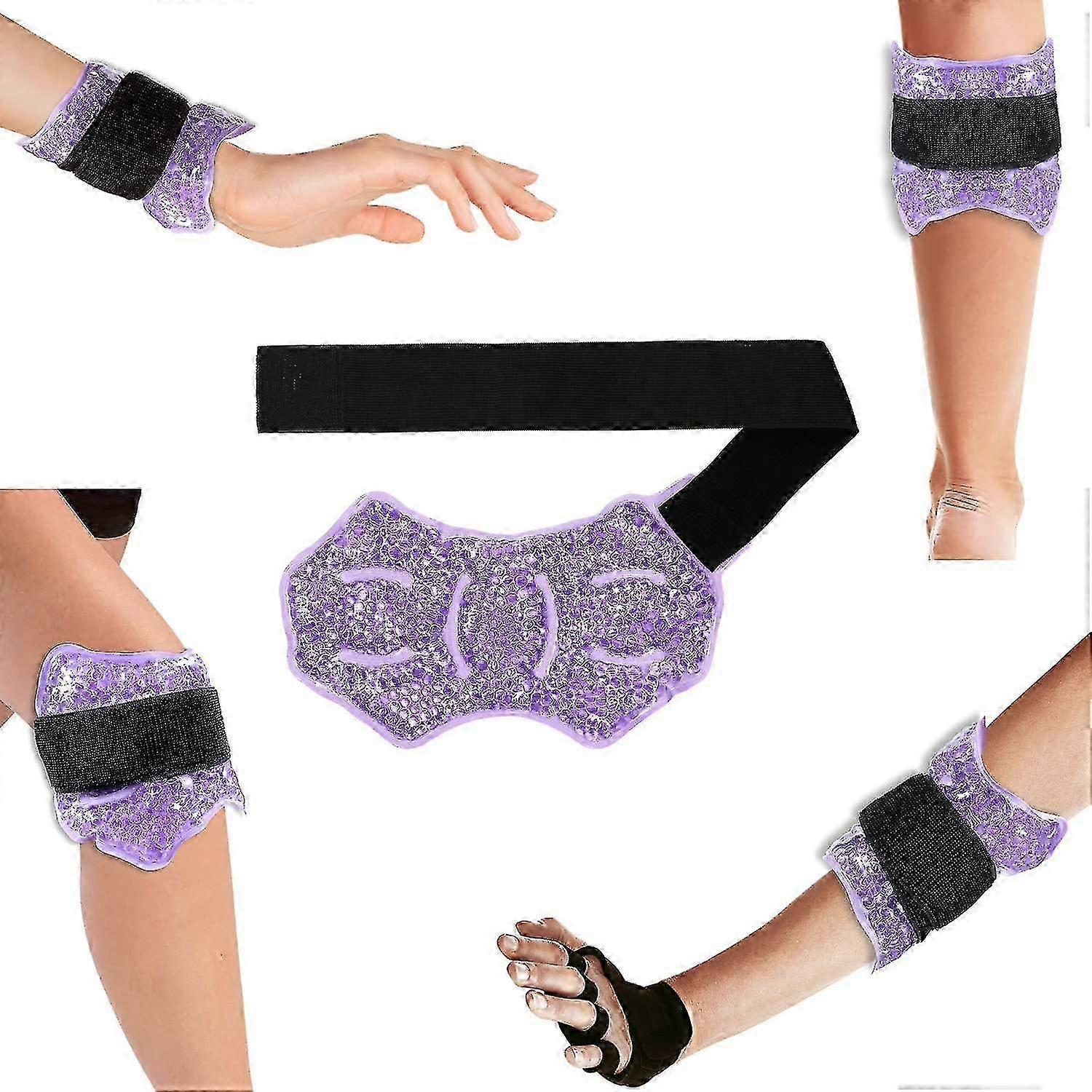 Ankle Ice Pack Hot Cold Gel Wrap Adjustable Support for Sprains & Injuries