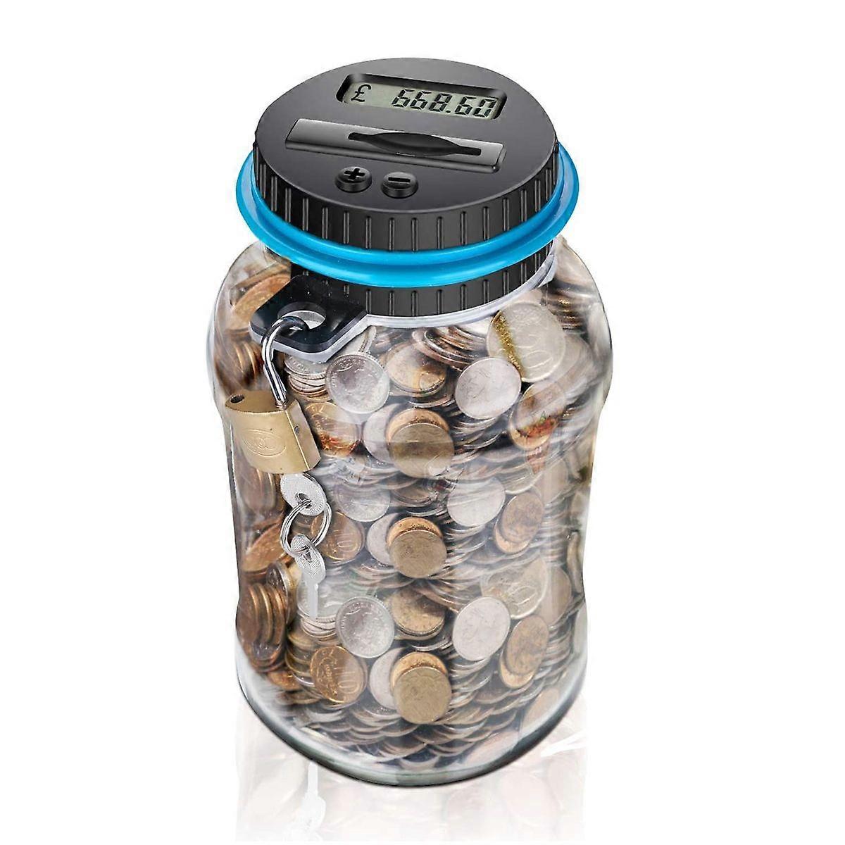 Digital money box with coin counter for children and adults 1.8l