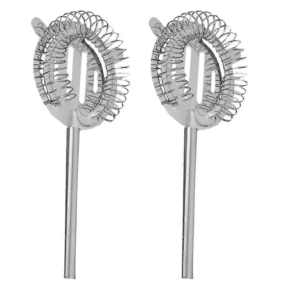 Bartending Strainer Stainless Steel Ice Blocker Home Users Serving Beverages Silver 19.00X8.60X2.50CM Drink Filtering 2Pack
