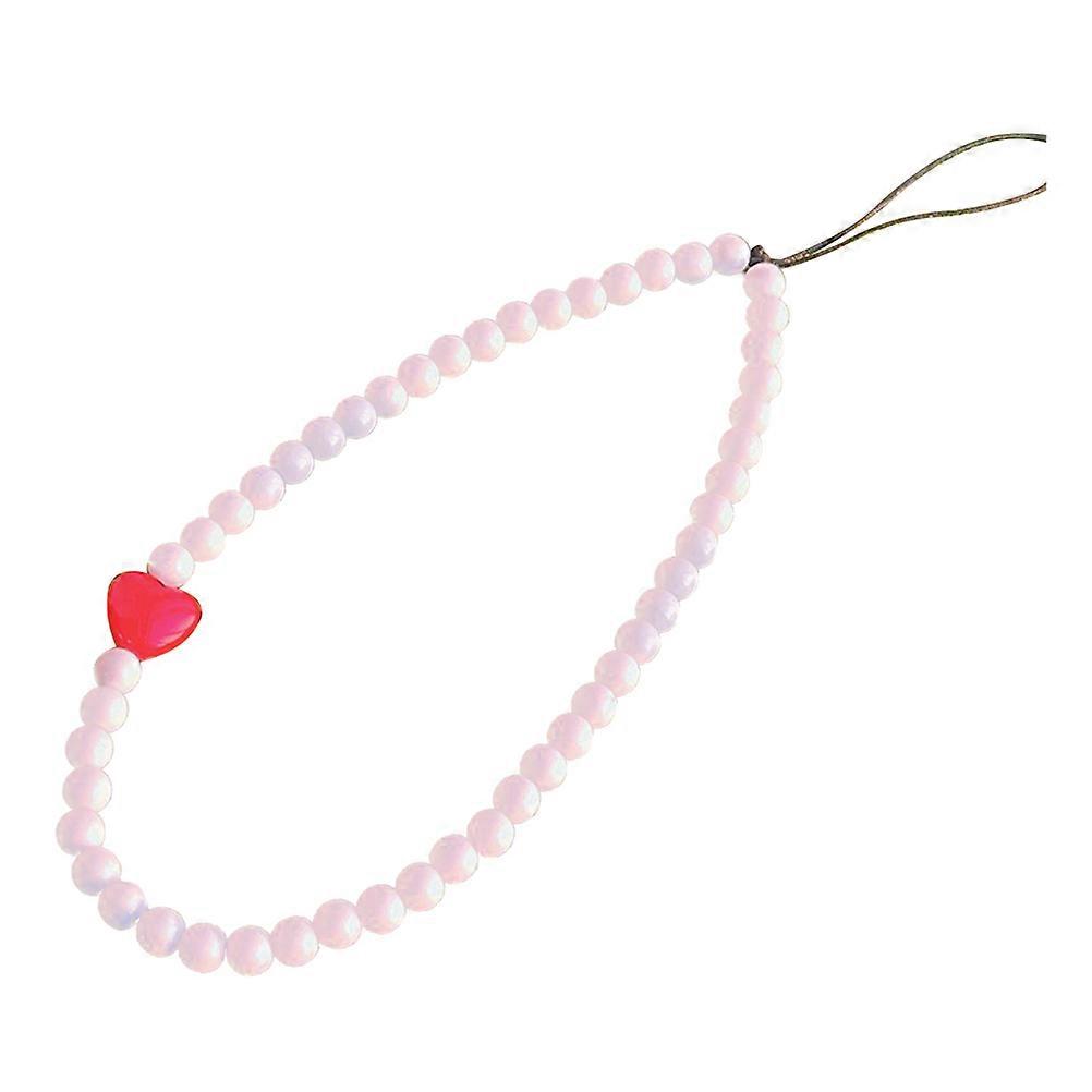 Phone Decoration Chain Beaded Phone Charm Strap Everyday Use Acrylic Anti Loss Assorted Color 28x0.5cm 1Pack