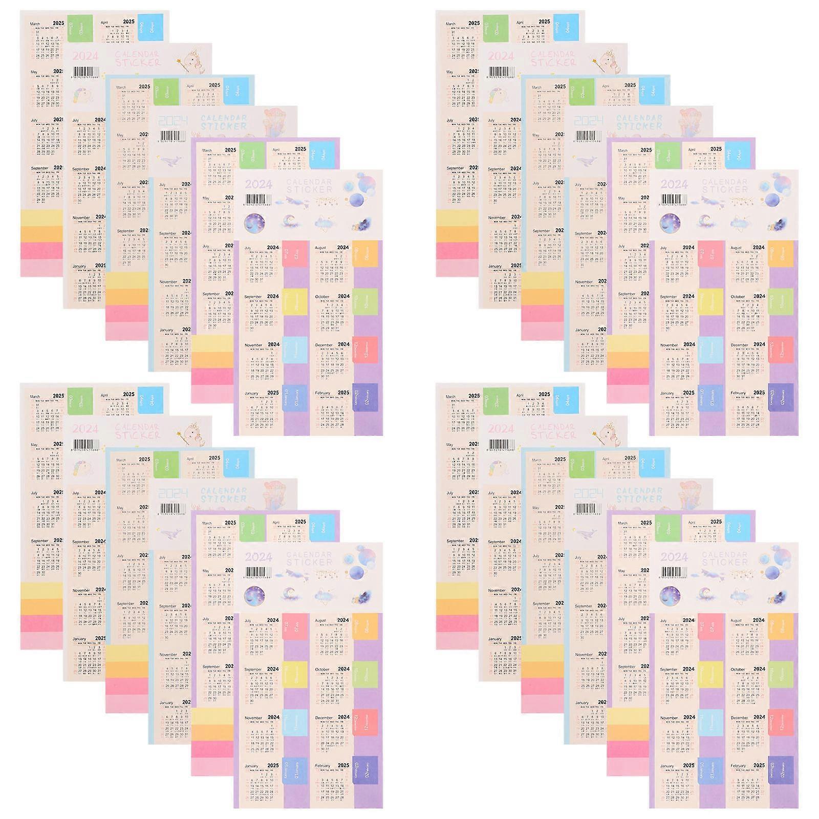 Calendar Tabs Monthly Adhesive Tabs Rectangular Folding Design 24 Sheets For Organizational Use Scrapbooking