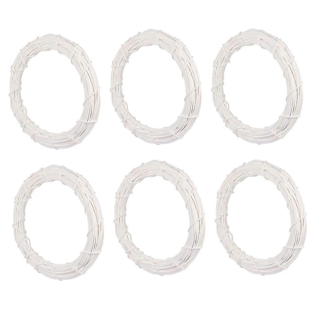 White Rattan Wreath Rings Set of 6 for DIY Garlands Handmade Decorative Frames Home Garden Holiday Crafts Party Decorations Creative Projects