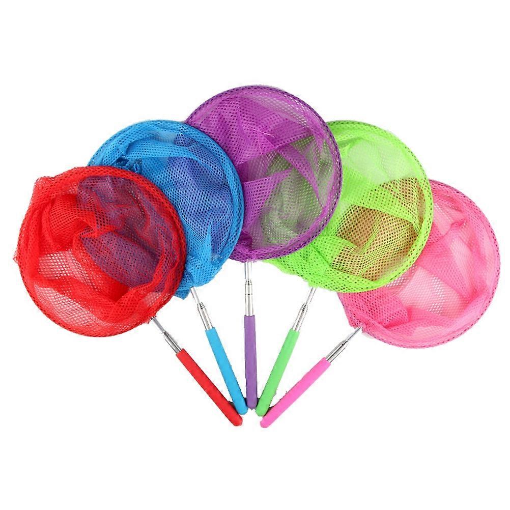 Toy Fishing Net Colored Telescopic Butterfly Nets Lightweight Sturdy Garden Play 5Pieces