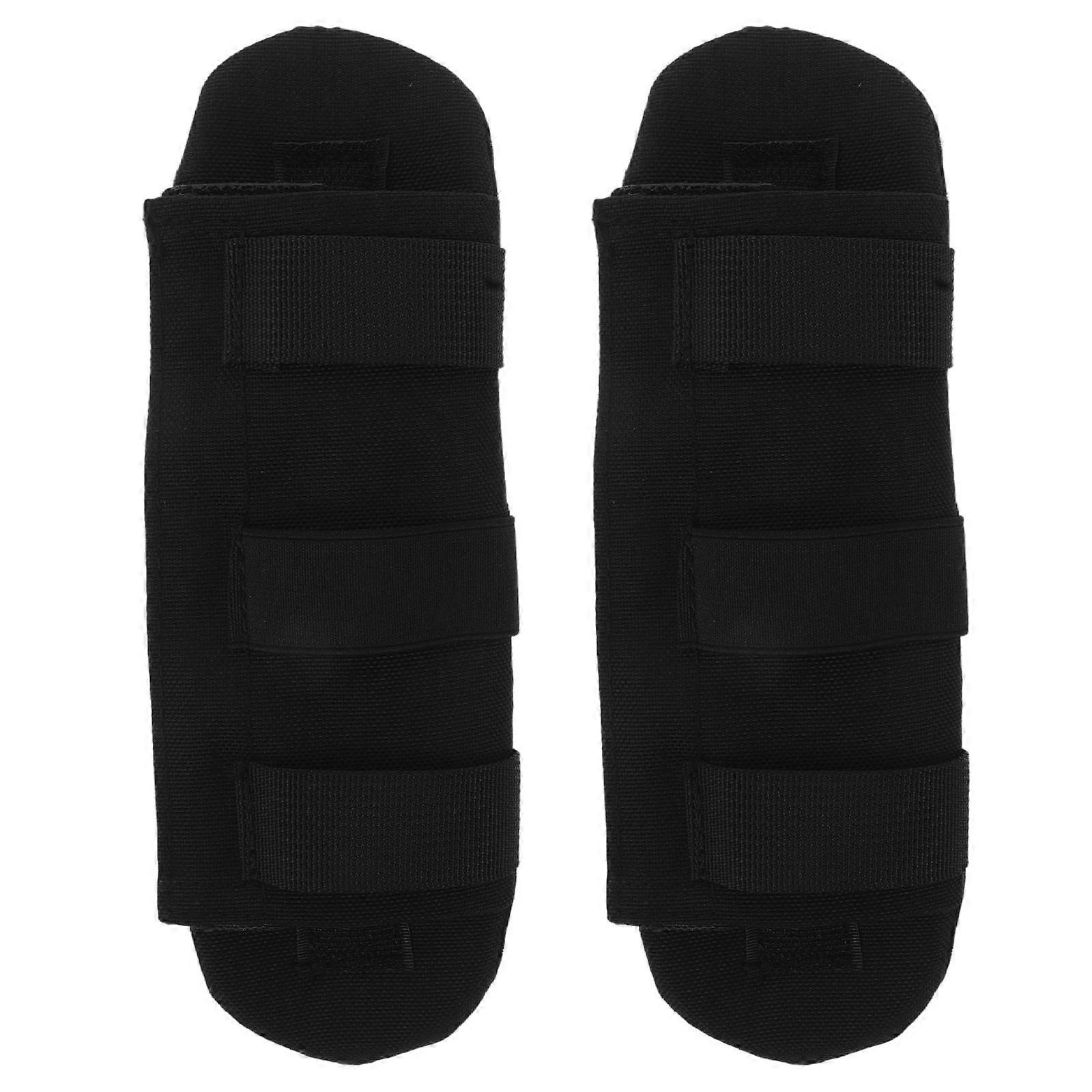 Universal Shoulder Strap Pads Backpack Straps Pad Durable Nylon Material Rectangular Shape 22.00X8.50X1.50CM Black 2Set