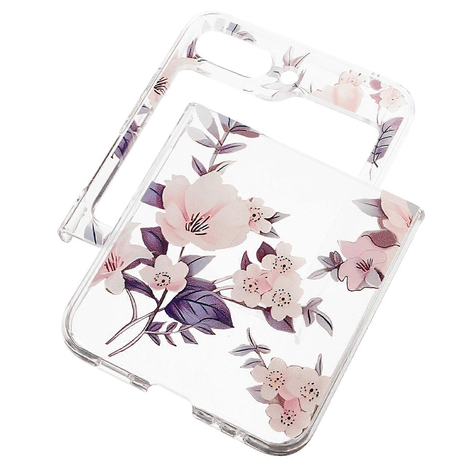 Mobile Phone Case Flower Phone Case for Women Zflip5 Impact Resistant Square Transparent Design 1Set