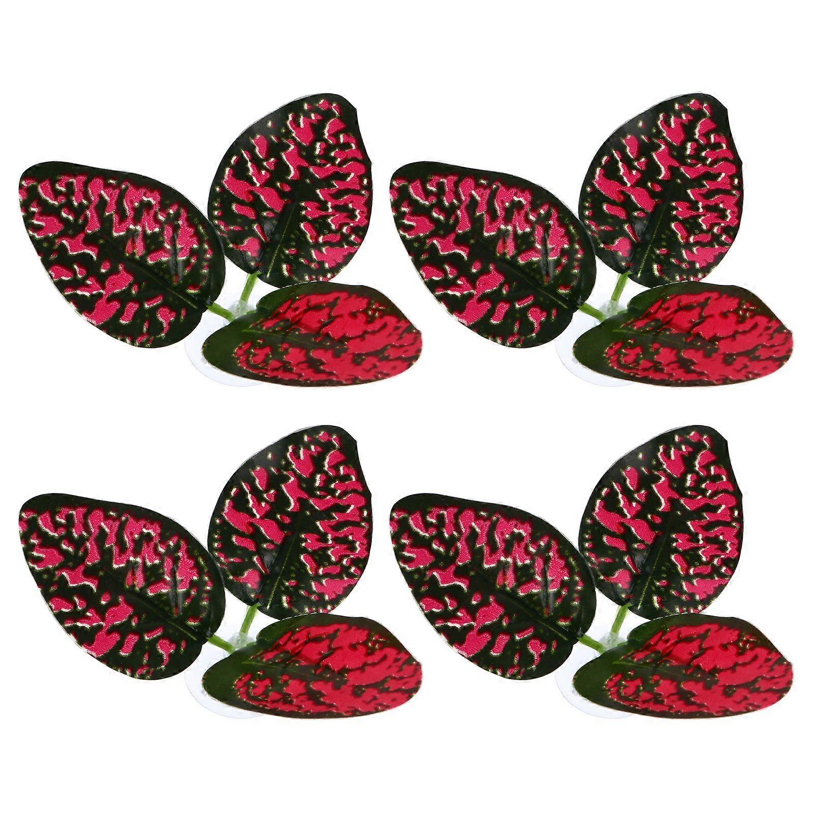 Fish Leaf Pad Aquarium Ornaments Realistic Design Plastic 10X3X10CM Fish Spawning 4Pcs
