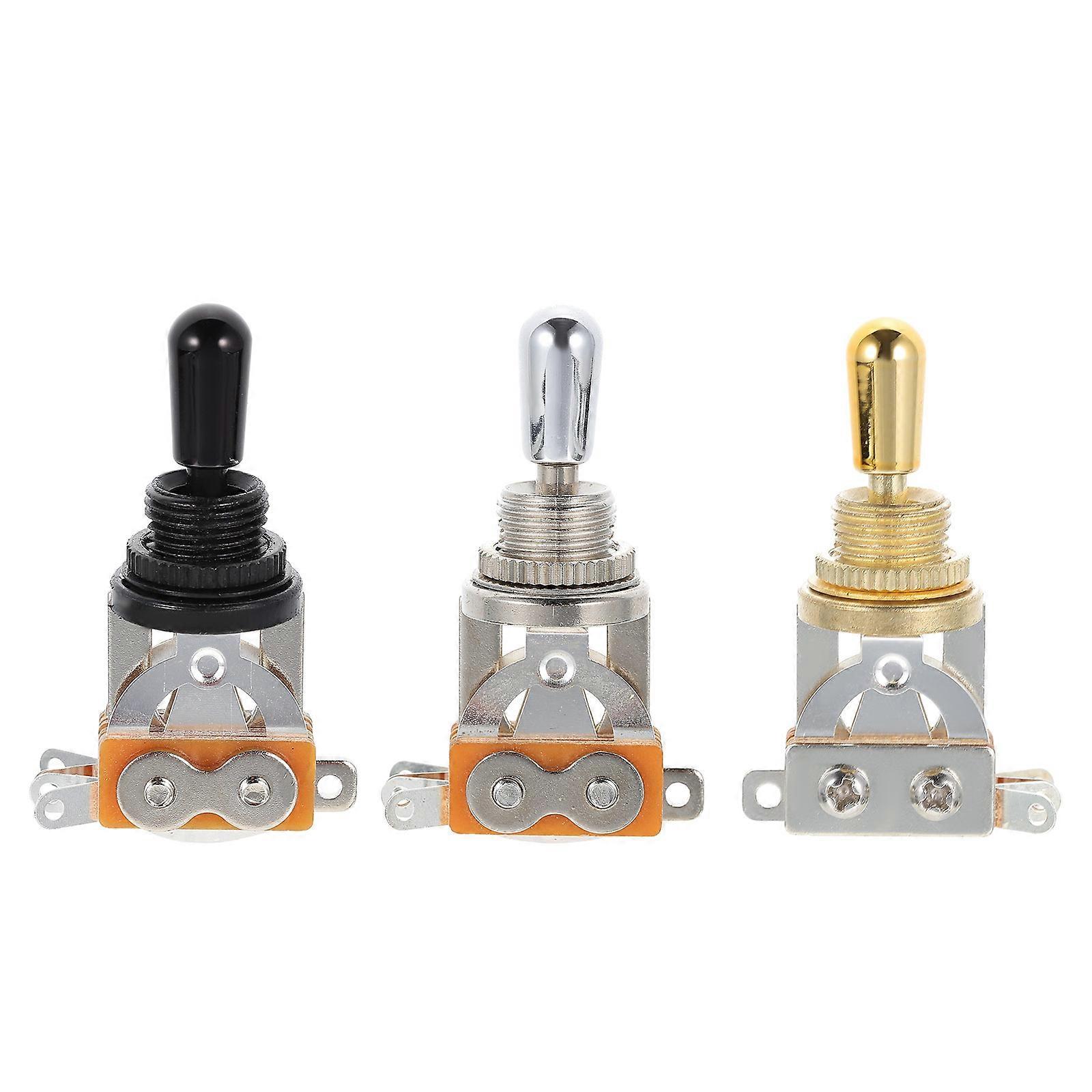 3Pcs Electric Guitar Pickup Selector 3 Way Toggle Metal Switch