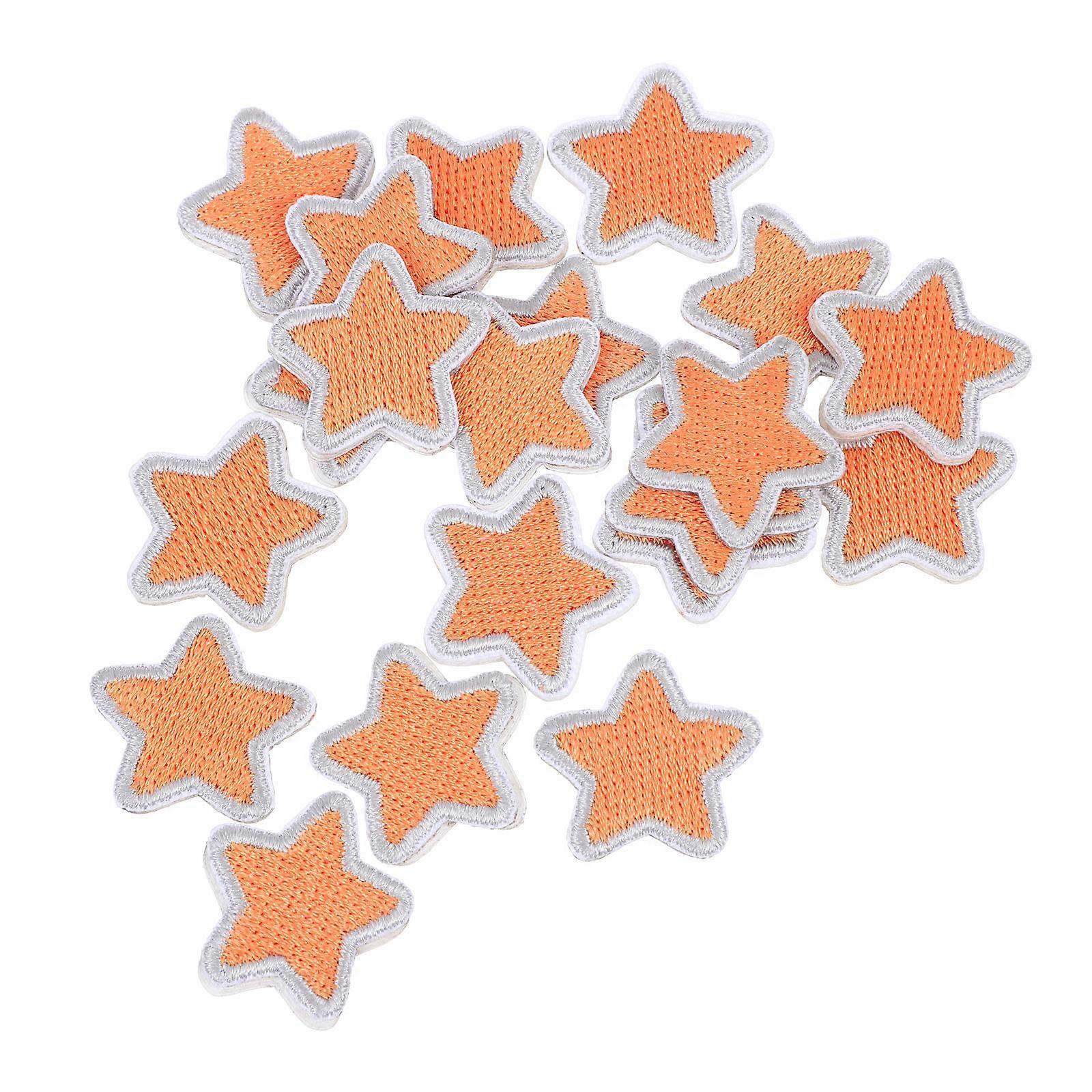 Clothes Patch Decor Self-Adhesive Patches for Bags and Books Five-Pointed Star Shape Polyester Material Diy Craft Projects 20Pcs