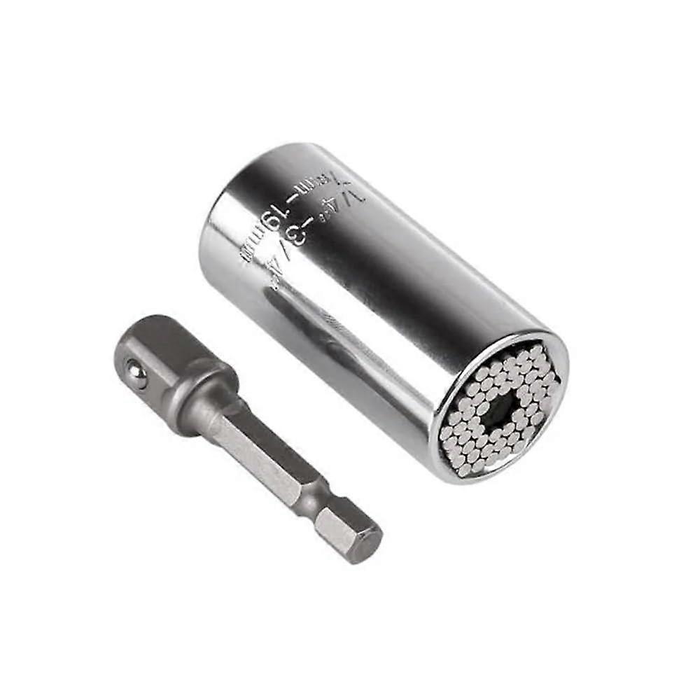Ratchet Universal Socket Head Set 7-19mm Multifunction Hand Tool For Home Use Silver
