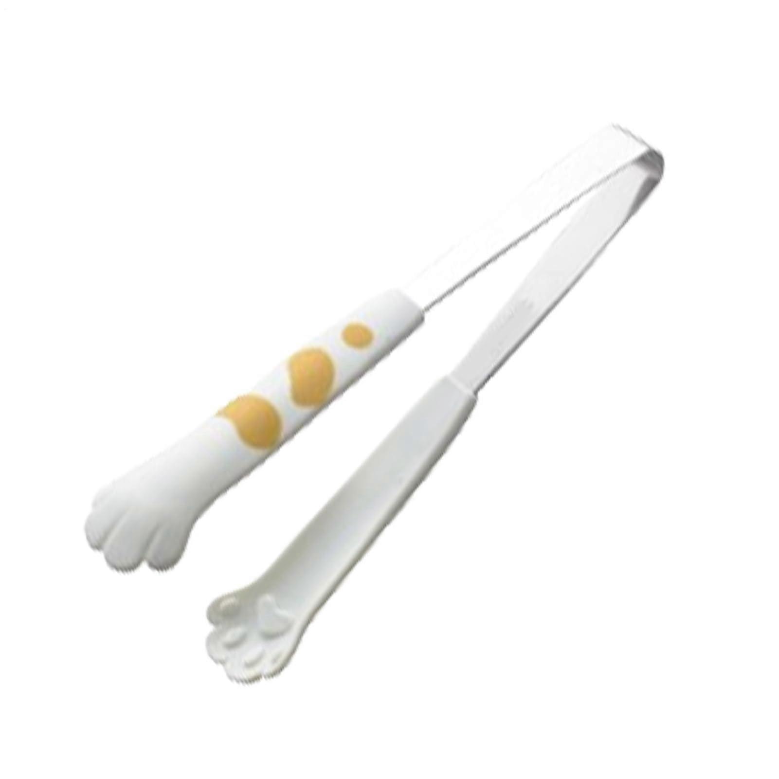 Cat Paw Tongs Silicone Cooking Tongs with Non-Slip Grip, Rustproof Steel, Heat Resistant Tips for Toasting and Grilling, White